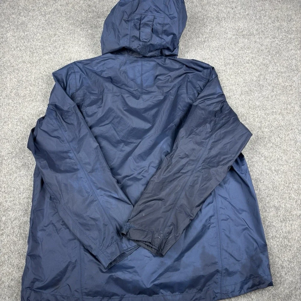 LL Bean TEK Jacket Mens Large‎ Blue Hooded Full Zip Rain Windbreaker Coat Casual